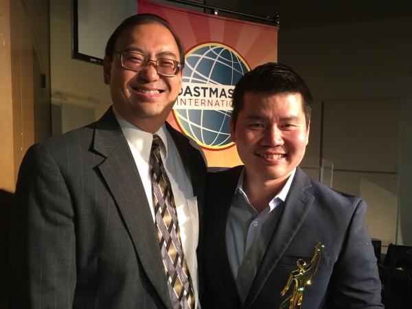 Cliff Shimizu and Area International Speech Contest Winner Don Le