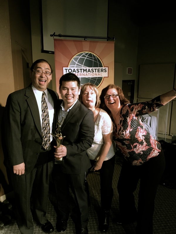 Cliff Shimizu, Don Le, Diane Brown, and Diane Cain - UniMasters silly-brate Don's big win!